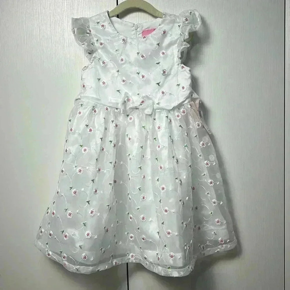 Girls floral dress with flutter sleeves size 5 NWT - Picture 1 of 9